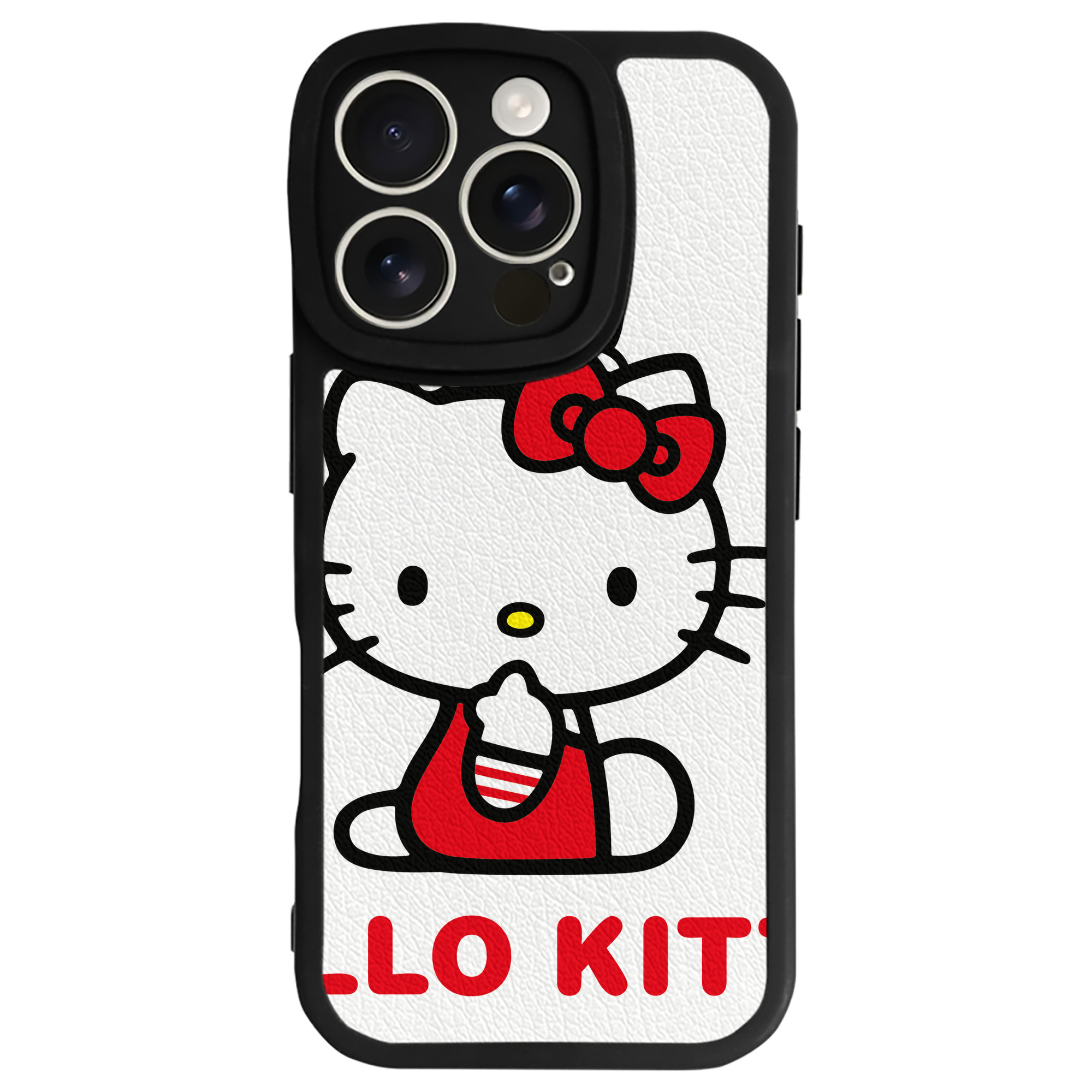（画像用） Hello Kitty ハローキティ 【iPhone 16シリーズ対応】シリコンスマホケース（レザー調） 材質：シリコン
